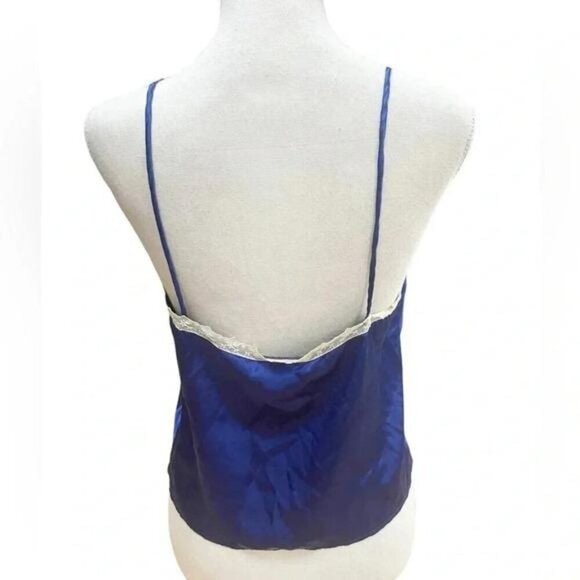 Vintage 1990s Victoria’s Secret Gold Label Blue Satin Sleep Set - Picture 7 of 10